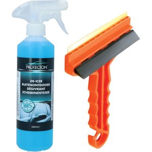 Ijskrabber met antivries spray voor auto - 500 ml - incl. trekker - ruitenontdooier - IJskrabbers