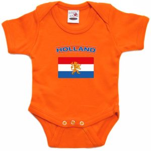 Holland romper met vlag Nederland oranje voor babys - Feest rompertjes