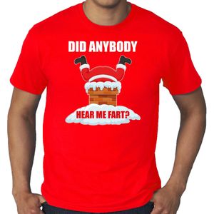 Grote maten fun Kerstshirt / outfit Did anybody hear my fart rood voor heren - kerst t-shirts