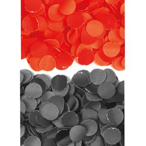 400 gram zwart en rode papier snippers confetti mix set feest versiering - Confetti