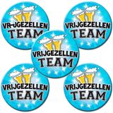 10x stuks grote blauwe vrijgezellen heren team button 10 cm - buttons