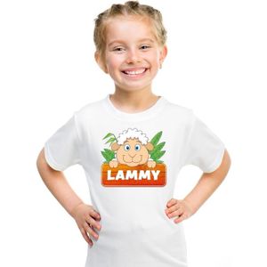 Dieren shirt wit Lammy het schaapje voor kinderen - T-shirts