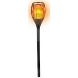 Set van 6x Stuks Solar LED Tuinfakkel Zwart 77 cm