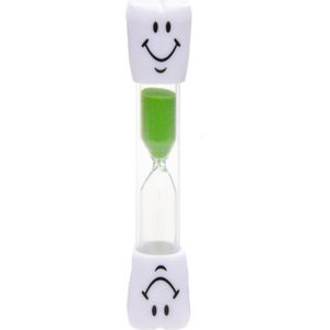 Zandloper/badkamer douche/spelletjes timer groen smiley 3 minuten  - Zandlopers