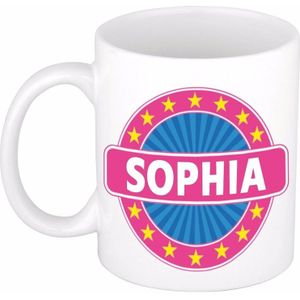 Naamartikelen Sophia mok / beker keramiek 300 ml - Naam mokken