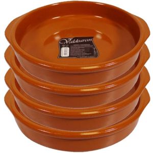 Set van 4x stuks tapas borden/schalen Alicante met handvatten 26 cm - Snack en tapasschalen