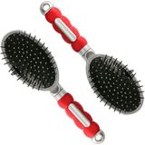 Haarborstel - Rood - Kunststof - 2x 23 cm