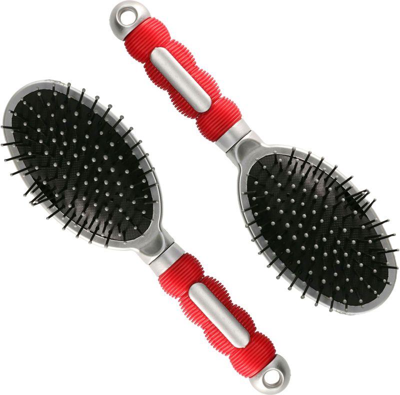 Haarborstel - Rood - Kunststof - 2x 23 cm