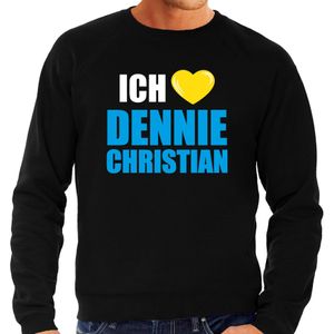 Apres-ski sweater / trui Wintersport Ich liebe Dennie Christian zwart voor heren - Feestshirts