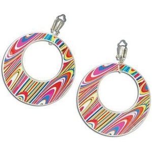 Hippie oorbellen swirl - Verkleedsieraden