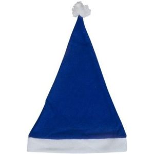 Klassieke kerstmuts blauw voor volwassenen - Kerstmutsen