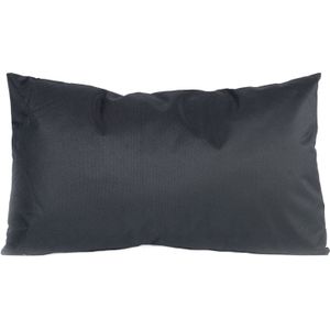 Bank/sier kussens voor binnen en buiten in de kleur zwart 30 x 50 cm - Sierkussens