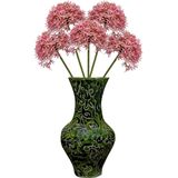 Emerald Allium/Sierui kunstbloem - 2x - losse steel - roze - 62 cm - Natuurlijke uitstraling