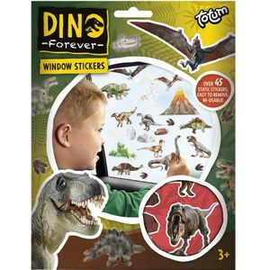 Totum Dino 45 raam stickers niet permanente verplaatsbare stickers dinosaurus voor thuis en op reis