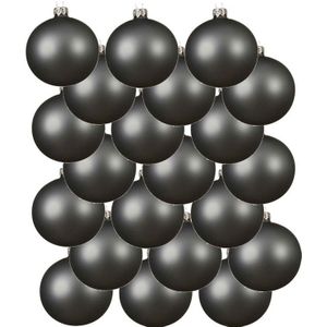 24x Grijsblauwe kerstballen 8 cm matte glas kerstversiering - Kerstbal