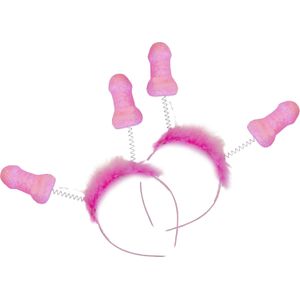 Vrijgezellenfeest diadeem/tiara - piemels - roze - 10x stuks - Verkleedattributen