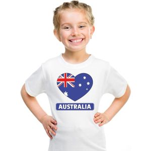 T-shirt wit Australie vlag in hart wit kind - Feestshirts