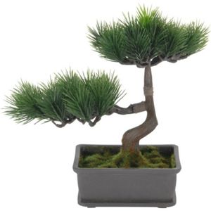 H&S Collection Kunstplant Bonsai boompje in pot - Japans decoratie - 27 x 16 x 24 cm - dennen naalden