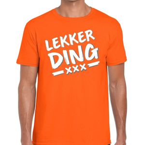Lekker Ding fun t-shirt oranje heren - Feestshirts