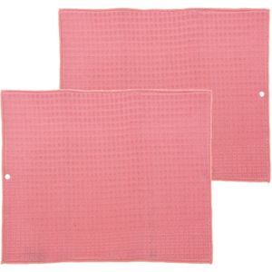 Afwas afdruipmat keuken - 2x - absorberend- microvezel - roze - 40 x 48 cm - Afdruiprekken