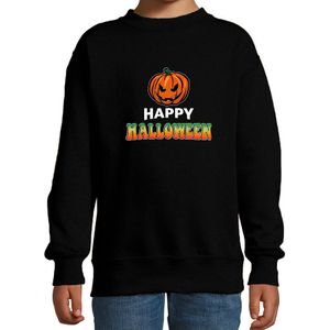 Pompoen / happy halloween verkleed sweater zwart voor kinderen - Feesttruien