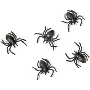 Horror/Halloween griezel spinnetjes - 10x - kunststof - zwart - 3 cm  - Feestdecoratievoorwerp