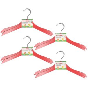 Rode stevige houten kledinghangers voor kinderen 24x stuks - Kledinghangers