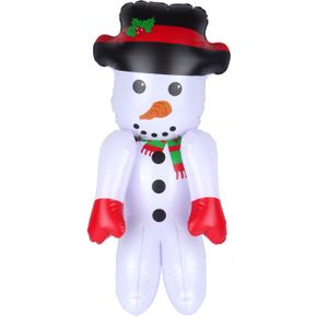 Decoratie sneeuwpop - opblaasbaar - H65 cm - opblaas figuur/pop - Opblaasfiguren