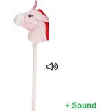 Eenhoorn stokpaardje met geluid - 73 cm - roze - voor kinderen - Hobbelpaarden