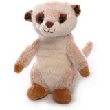 Inware pluche stokstaartje knuffeldier - beige - staand - 20 cm - Knuffeldier