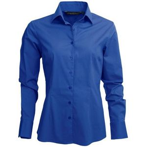 Casual overhemd dames royal blauw lange mouw - Overhemden