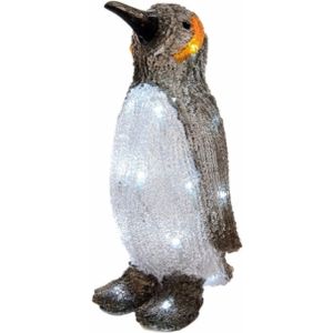 Kerstverlichting figuur pinguin - 33 cm - met LED verlichting - kerstverlichting figuur