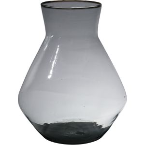 Bloemenvaas Alexandra - transparant zwart - eco glas - D25 x H30 cm - smoke glas - Vazen