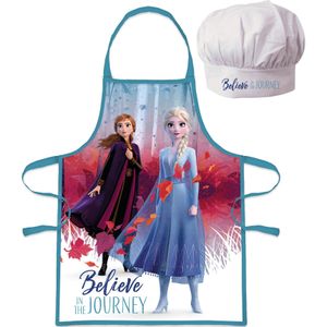 Frozen Schort En Koksmuts Meisjes Polyester Blauw