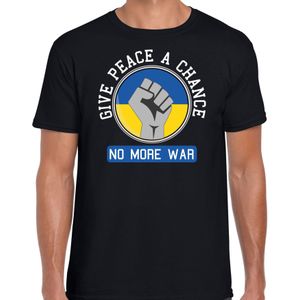 Protest T-shirt voor heren - Oekraine - give peace a chance, no more war - zwart - vrede - Feestshirts