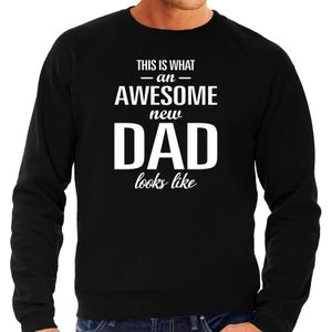 Awesome new dad sweater / trui zwart voor heren - Aanstaande vader/ papa cadeau - Feesttruien