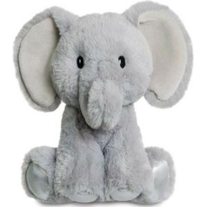 Pluche knuffeldier  olifant - grijs - 20 cm - safari dieren thema - Knuffeldier