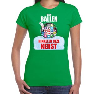 Rinkelende Kerstbal shirt / Kerst outfit Mijn ballen rinkelen deze Kerst groen voor dames - kerst t-shirts