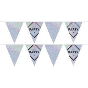 2x Disco feest slingers Lets party 10 meter - Vlaggenlijnen