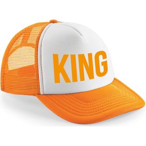 Koningsdag snapback/cap - King - oranje/wit - dames - pet - koning - Verkleedhoofddeksels