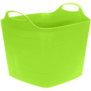 Excellent Houseware Flexibele emmer - groen - 15 liter - kunststof - vierkant - 30 x 29 cm