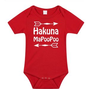 Baby rompertje - hakuna mapoopoo - rood - kraam cadeau - babyshower - Rompertjes
