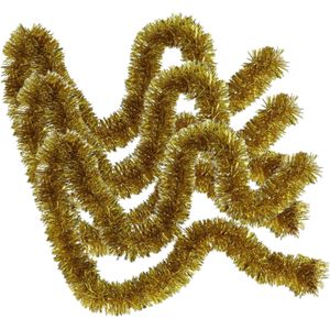 3x stuks kerstboom folie slingers/lametta guirlandes van 180 x 7 cm in de kleur glitter goud - Feestslingers
