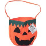 Pompoen trick or treat snoep mandje oranje D26 x H29 cm - Feestdecoratievoorwerp