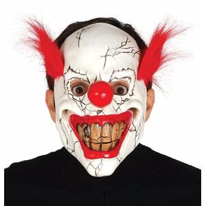 Enge clown maskers met rood haar - Verkleedmaskers