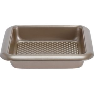 Vierkante bakvorm/cakevorm met anti-aanbak laag zilver 25 x 25 cm - Cakevormen