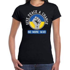 Protest T-shirt voor dames - Oekraine - give peace a chance, no more war - zwart - vrede - Feestshirts