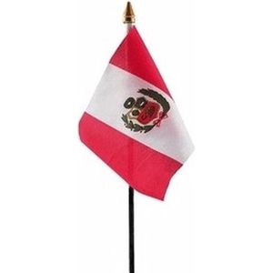 Peru luxe zwaaivlaggetje polyester - zwaaivlaggen