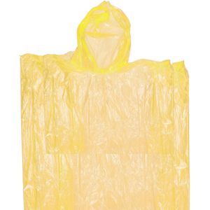 Regenponcho kinderen - wegwerp - geel - 63 x 70 cm - Regenponcho's