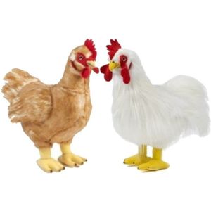 Pluche speelgoed kip/ haan dierenknuffel 35 cm - Vogel knuffels